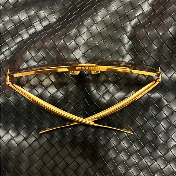 Bottega Veneta Gold-Tone Aviator Sunglasses - Picture 5 of 6